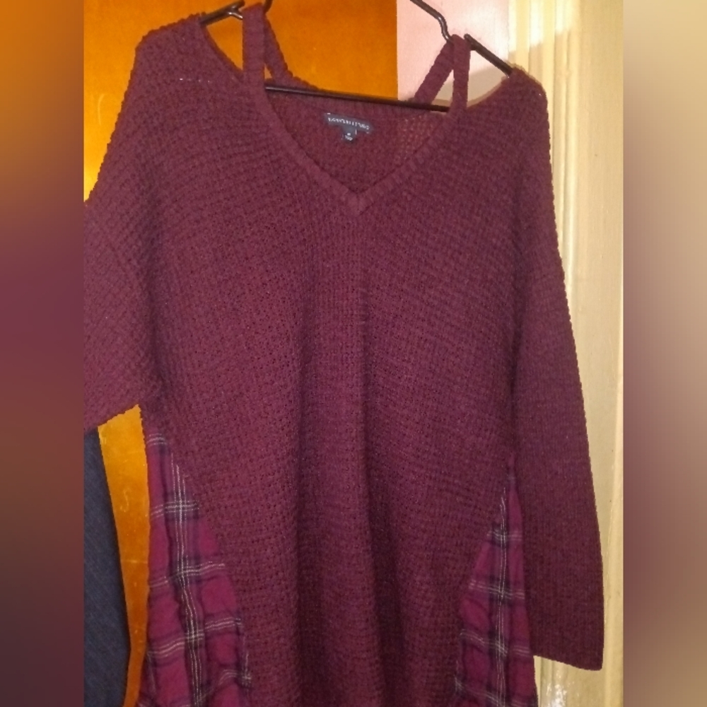 Cold shoulder sweater